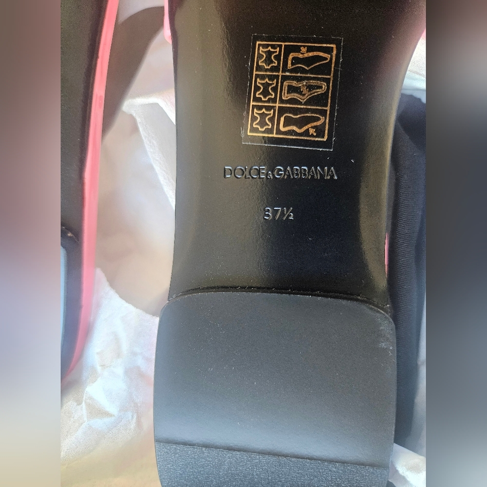 Dolce & Gabbana Pink and Gold Women's Slides - Picture 5 of 8